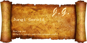 Jungi Gerold névjegykártya